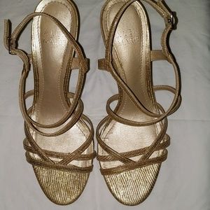 Alex Marie gold strappy heels 8M